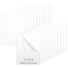 MUXHEL 20PCS Clear Perspex Sheet 25 x 20 cm Perspex Sheets Cut to Size 1mm Thick Clear Acrylic sheet Transparent Plexiglass sheet for Crafting DIY Pr