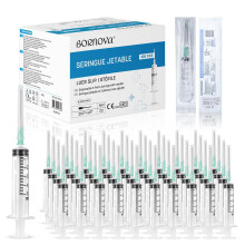 BORNOVA 5ml / 100 Pcs Plastic Liquid Dispensers w/ 21G Ndl. | Precision Measuring Applicators | For Laboratory, Gardening, Industrial, Pet Feeding &