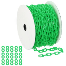 PATIKIL Green Plastic Chain, 131 ft 6mm Safety Barrier Chain Large Plastic Chain Long for Crowd Control, Queue Line, Parking, Fence, Gate, Concert, C