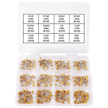 YIXISI 360 PCS 12 Values 0.1uF-10uF 50V Ceramic Capacitor Assortment Kit, Multilayer Monolithic Ceramic Chip Capacitors