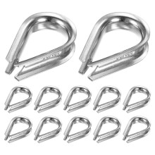 M METERXITY 12-Pack Wire Rope Thimbles, M10 Stainless Steel 10mm Rope Thimble Rigging for Diameter Cable Rigging/Sailing/Clothesline, Wire Cable Prot