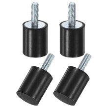 M METERXITY 4-Pack Rubber Mounts D20mmxH25mm Male Vibration Isolators Cylindrical Shock Absorber W M6 x 18mm Studs for Air Compressor/Car/Pump/Boat/G