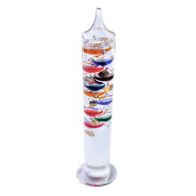 44cm Tall Free Standing Galileo Thermometer with ten floating globes | measures temperatures from 16 degrees Centigrade to 35 degrees | also in Fahre