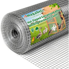 Amagabeli Galvanized Welded Chicken Wire Mesh Roll 0.5Mx25M,12.7mm Holes 0.7mm Aviary Fence Wire Hot-Dipped Mesh Fencing Hardware Cloth Coop Rabbit S