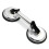 Heavy Duty Aluminum Double Handle Suction Cup Plate Professional Glass Puller/Lifter/Gripper (2 claw silver) 1