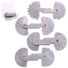 GLARKS G-985 4 Pack R0.3-1.5/ R1-6.5/ R7-14.5/ R15-25 Radius Gauge Set, Stainless Steel Radius Fillet Gage Portable Concave Convex Measuring Tool for