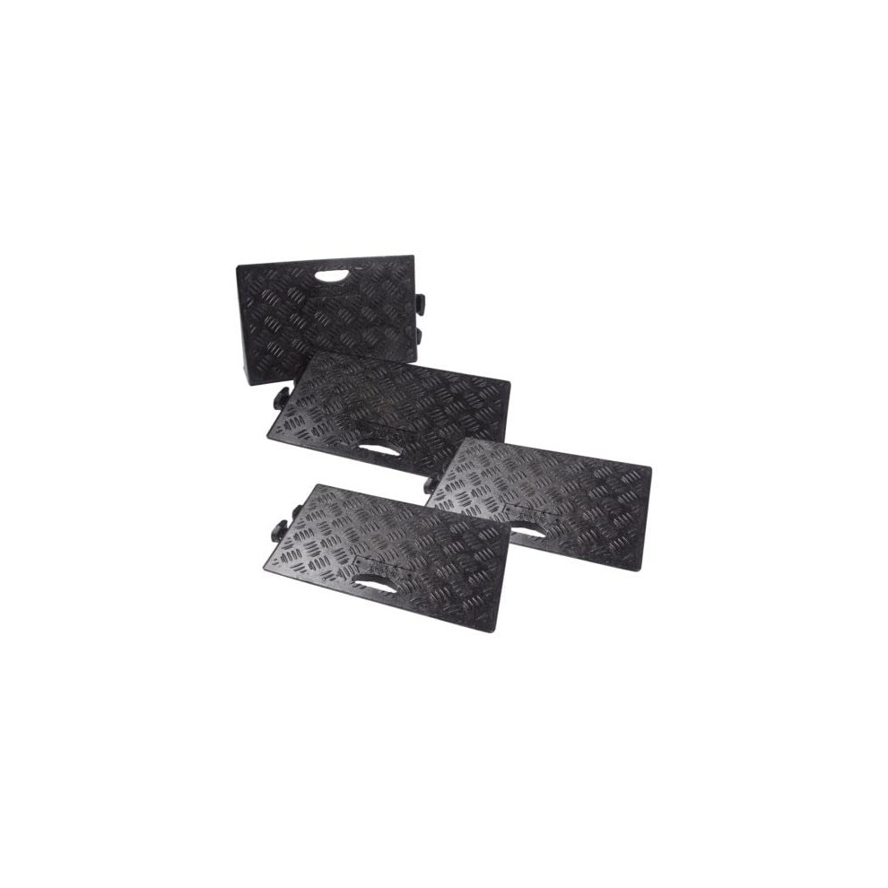 Pack Of 4 Kerb Ramps By Innovatus Black 14288043