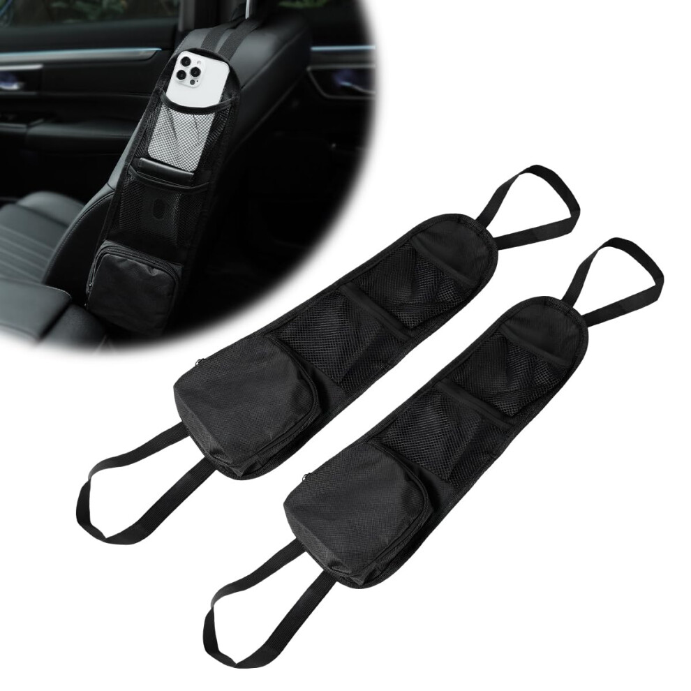 2Pcs Car Seat Organizer, Multipocket Hanging Storage Bag With Mesh Pockets And Waterproof Oxford 9113335619333