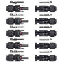 VIVLLEN Male/Female Solar Panel Cable Connectors-Double Seal Rings for Better Waterproof Effect (5 Pairs)