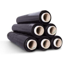 REQUISITE NEEDS Heavy Duty Strong Pallet/Stretch/Shrink Wrap Packaging Cling Film (500MM x 400M) (Pack of 6, Black)