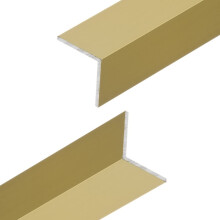 Virtual Plastics Gold Aluminium Corner Trim - 25mm x 25mm x 2mm, 1m Length, Anodised Gold Finish, Tile Edge Trim, Corner Wall Protector
