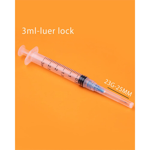 100 Pack 3ml/cc Measuring Tools with 23Ga, Plastic Laboratory Supplies Individually Sealed Packaging (3ml/cc-23G, 100pack) 1