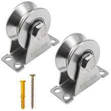 V-Type pulley 2pcs steel pulley blocks, quality Single Pulley Wheels with Mute Bearings Groove Sliding Roller, Use for gym Fitness, Material Handling