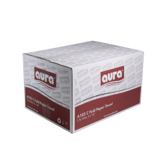 Aura C Fold Paper Hand Towels for Dispenser, 2 Ply White Virgin Pulp, Extra Absorbent Hand Tissues, 2244 Sheets