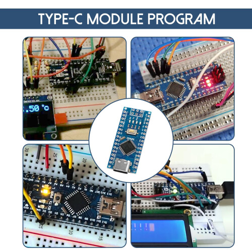 Nano V3 Module with Mega328 XTVTX 5 Pieces Nano Module Chip CH340 Type-C Connector 5V 16M Microcontroller Compatible A-rduino 2