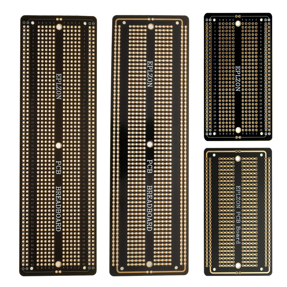 Eplozn 2Pcs 6.8"X2.05" & 2Pcs 3.5"X2.05" Breadboard Kit Solderable Breadboards For Electronics Projects Compatible For Diy Soldering Circuits Project 70930146