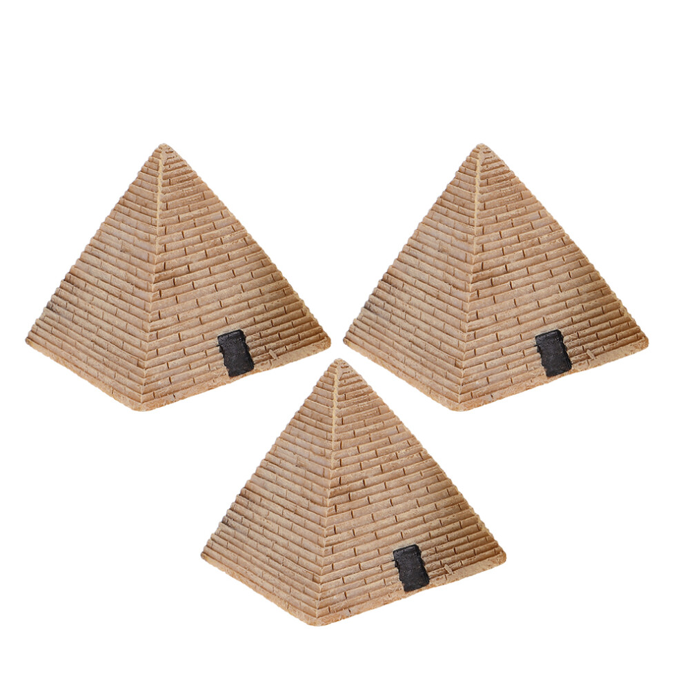 Photos - Educational Toy 3pcs Resin Pyramid Ancient Egyptian Decor Resin Desktop Ornament For Psychological Therapy Educational Use Easy-Clean Figuri