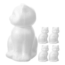 10Pcs White Foam Cat Model DIY Crafts Decorative Foam Embryo for Kids
