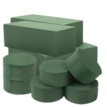 SXCCNW 10pcs Floral Foam Blocks, Plant Foam, Artificial Green Sponge Block, Square Round Wet Dry Foam Bricks for Flower Arrangements
