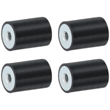 sourcing map 4Pcs 20 x 30mm M6 Thread Female Rubber Mounts, Vibration Isolators, Replaces Anti Vibration Pads Flat Silent Block Base Block
