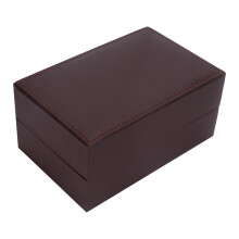 2Pcs Brown PU Watch Case Storage Box for Men Travel and Display Use