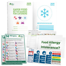 Safer Food Better Business 2026, including Food Hygiene Record Book Pack and Kitchen Safety Signs, Comprehensive Food Safety Book Kit for Caterers Re
