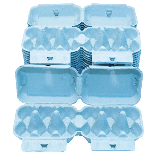 Home Centre Egg Boxes Trays 40 Pieces Box Holds 6 Eggs Recyclable Biodegradable Cardboard Blue