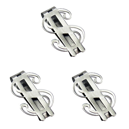 3Pièces Clips À Argent En Acier Double-Face Pour 1