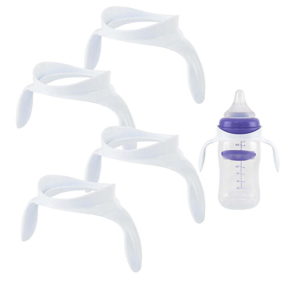 Baby Bottle Handles Compatible With Lansinoh Bottles, Easygrip Bpa Set Of 4 White