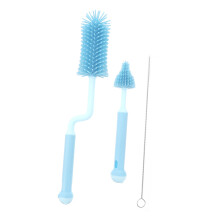 360 Rotating Baby Bottle Brush Set with Silicone Pacifier Cleaning Brush and Ergonomic Grip Handle