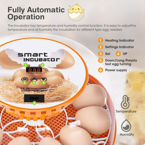 Viowey 12-24 Egg Incubator with Automatic Egg Turning and Humidity Control 2