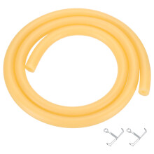 PATIKIL 3.3 Ft(1M) Natural Latex Rubber Tubing, 3/16"(5mm) ID x 1/2"(12mm) OD Sling Shot Rubber Tubing Tube with Hose Clamps for Exercise, Stretching
