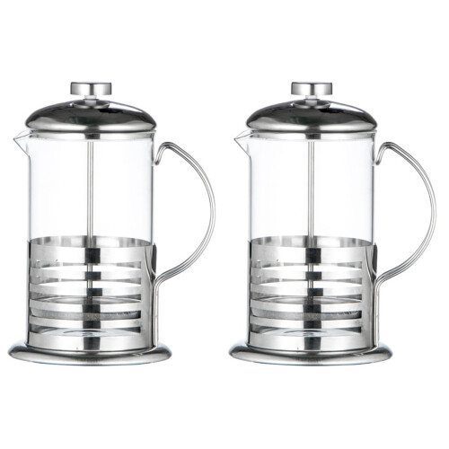 2Pcs Multipurpose Silver Coffee Pot with Heat Resistant Filter 1