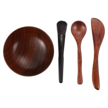 24 Pcs Four Piece Facial Mask Bowl Wooden Care Pickles