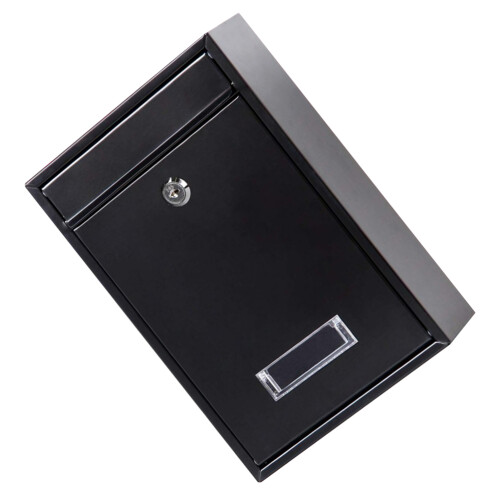 2Pcs Wall Mounted Black Iron Letter and Newspaper Box