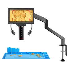 TOMLOV TM3K-AF Flex Autofocus Digital Microscope: HDMI IPS Coin Magnifier with Gen 6 Flex Arm & Enhanced Side Lighting, 7" Soldering Microscope for C