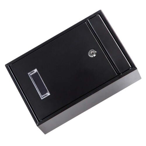 2Pcs Wall Mounted Black Iron Letter and Newspaper Box 2