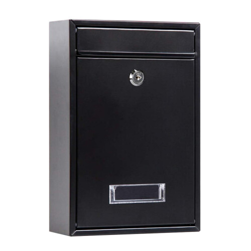 2Pcs Wall Mounted Black Iron Letter and Newspaper Box 1
