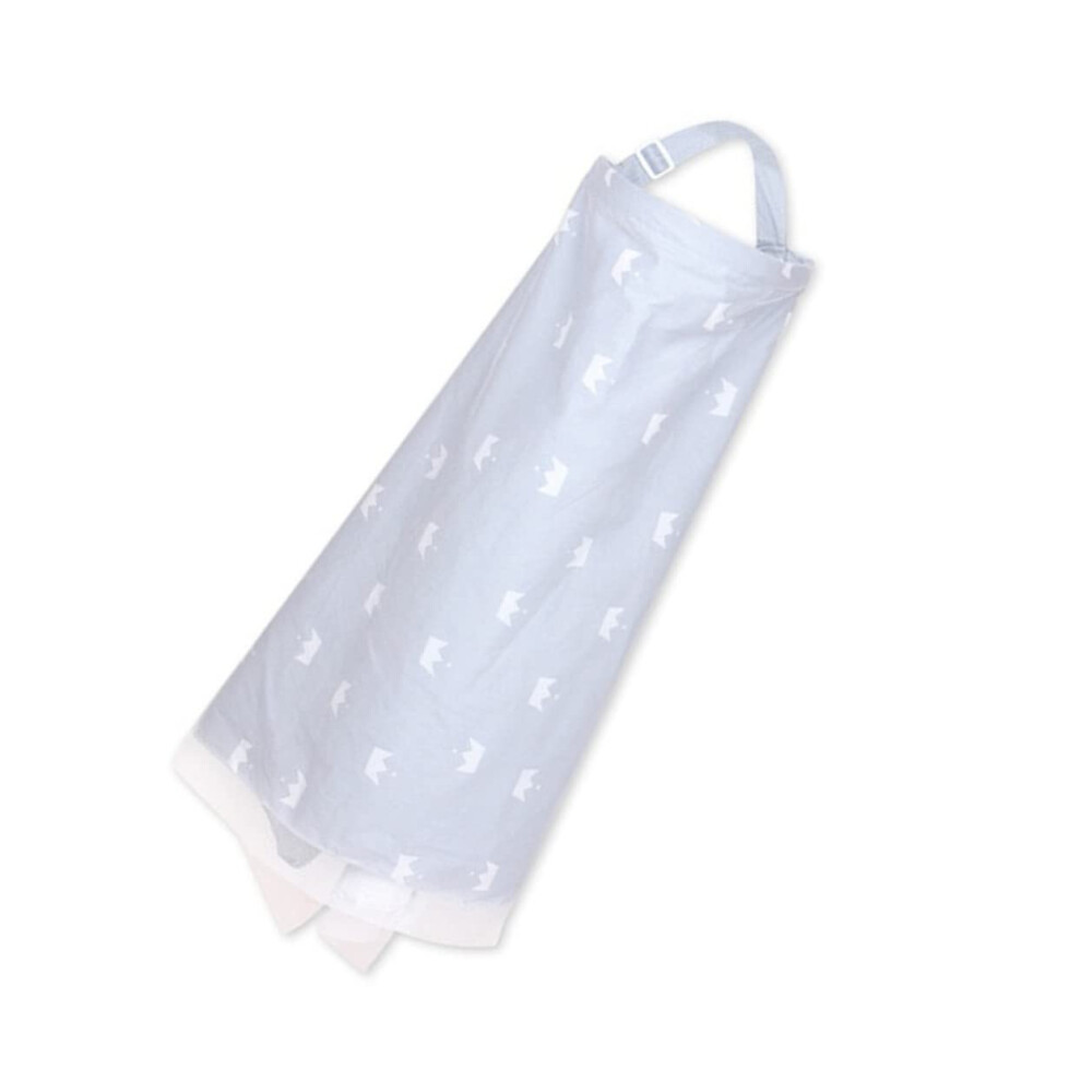 Breathable Cotton Nursing Cover For Breastfeeding Moms, 360 Privacy, Adjustable Neckline, Grey