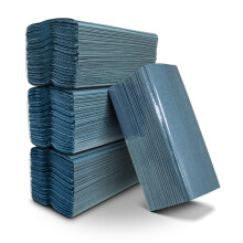 Pack of 704 C-Fold Paper Towels Blue (4 Sealed Packs of 176) 1Ply Hand Paper Towels Sheets 310mm x 217mm. Easy Pinch Dispenser Compatible | Kitchen,