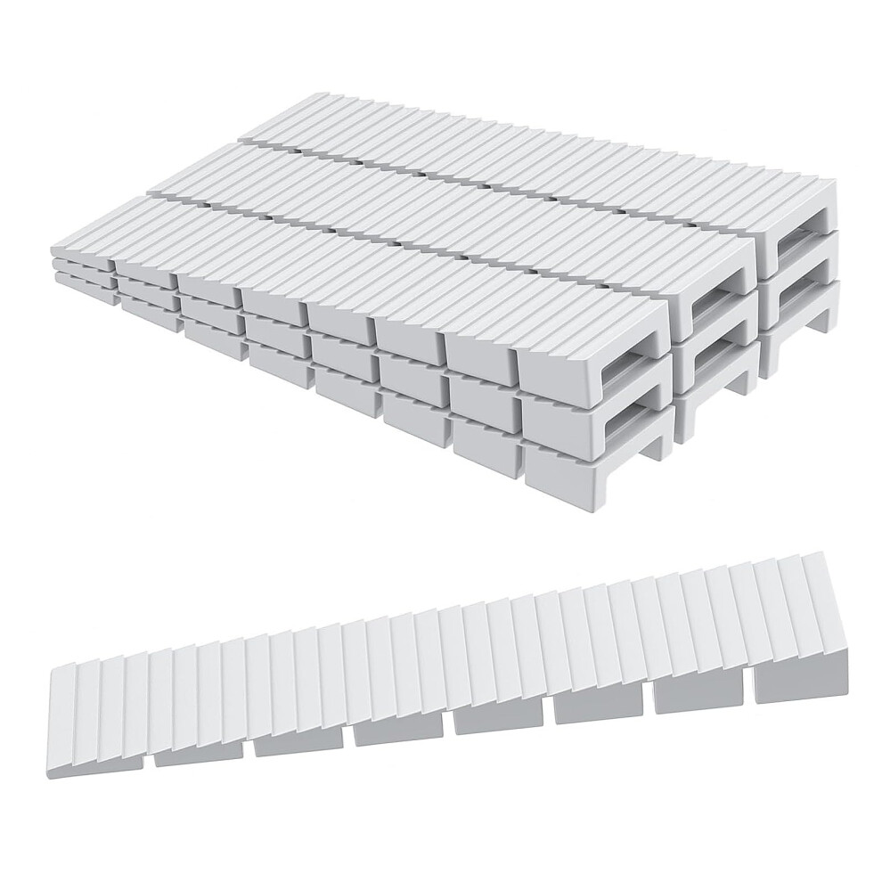 30 Pcs Furniture Levellers, Plastic Wedges, Furniture Wedges, Plastic Shims, For Leveling Table, Furniture, Doors, Windows, Sheds, Toilet(White) 18010800