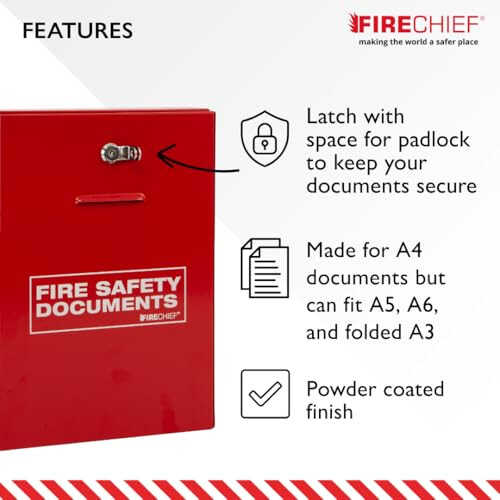 Firechief DHS2 Document Holder with Latch, Red 1
