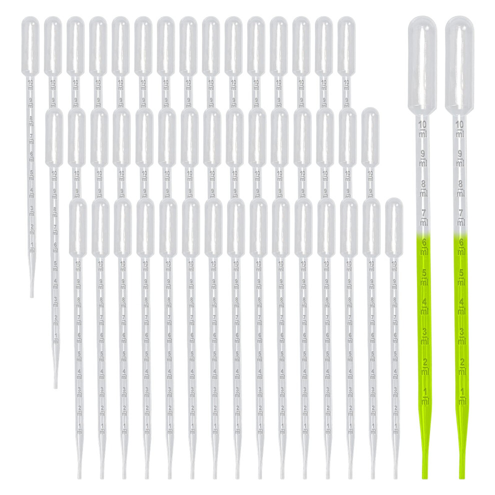 Reyshin 30Pcs Plastic Transfer Pipettes, 10Ml Large Pipette Dropper Transparent Graduated Pipette Measuring Pipettors For Transferring Essential Oils Perfume