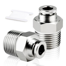 TAILONZ PNEUMATIC Male Straight 6mm Tube OD x 3/8 Inch BSP Thread Push to Connect Fittings Copper Nickel Plating TPC6-03 (Pack of 5)