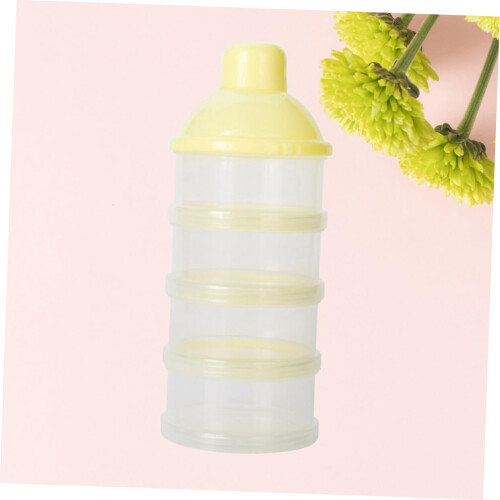 Baby Formula Dispenser with Premeasured Portion Design, Stackable Leakproof Container for Travel, Yellow 1
