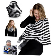 Nursing Cover Scarf with Full Privacy Coverage, Breathable Stretch Fabric, Multi Use Shawl for Car Seat and Stroller