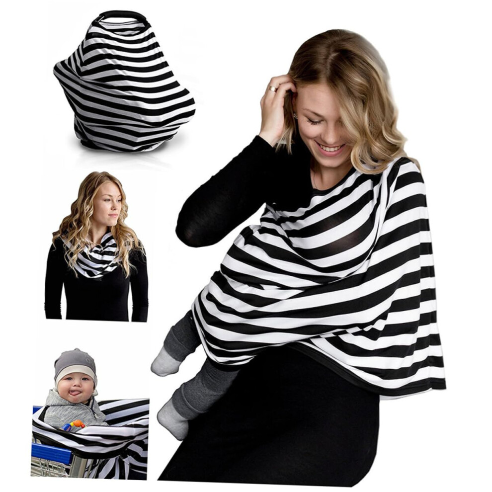 Nursing Cover Scarf with Full Privacy Coverage, Breathable Stretch Fabric, Multi Use Shawl for Car Seat and Stroller