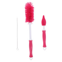 360 Rotating Silicone Baby Bottle Cleaning Brush with Anti Slip Handle and Suction Base