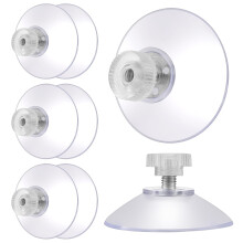 8-Pack 40mm Clear Heavy-Duty Suction Cups with Metal Screw Inserts – No-Drill Vacuum Hooks for Glass, Mirror, Tile & License Plates