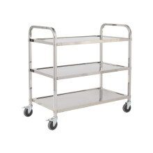 The Workplace Depot Stainless Steel Catering Trolley, Rolling Kitchen Utility Serving Cart on Swivel Locking Castors for Catering, Kitchens, Hotels,